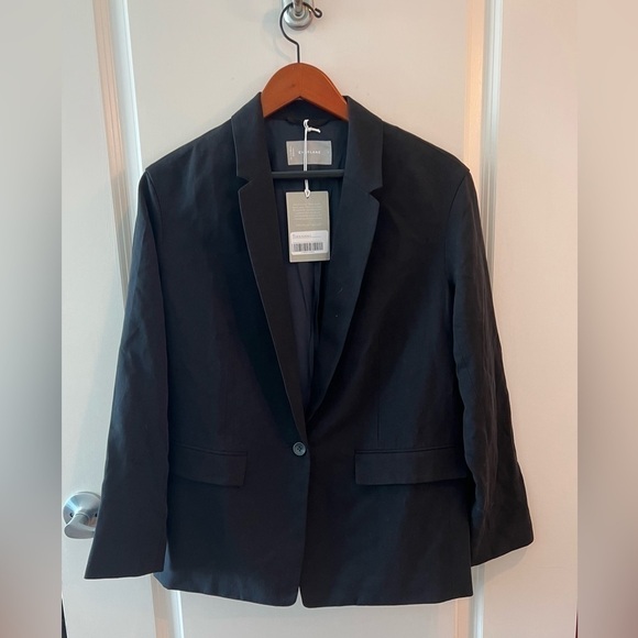 Everlane Black One Button Blazer Size 2 - Picture 2 of 16